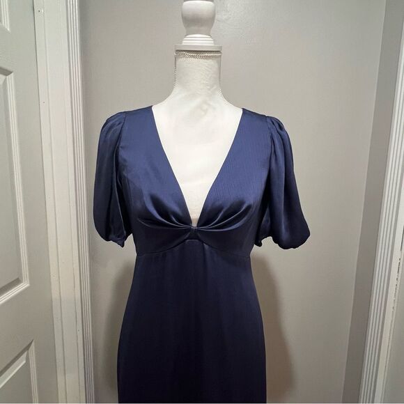 NWT Sachin + Babi Alli gown with puff sleeves in Cobalt blue women's size 2 - Picture 10 of 13